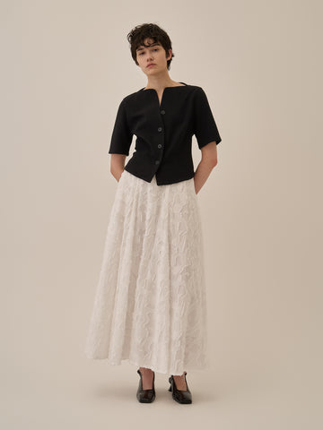 Block flower skirt WH