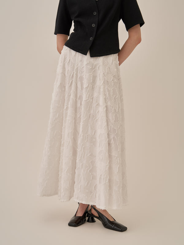 Block flower skirt WH