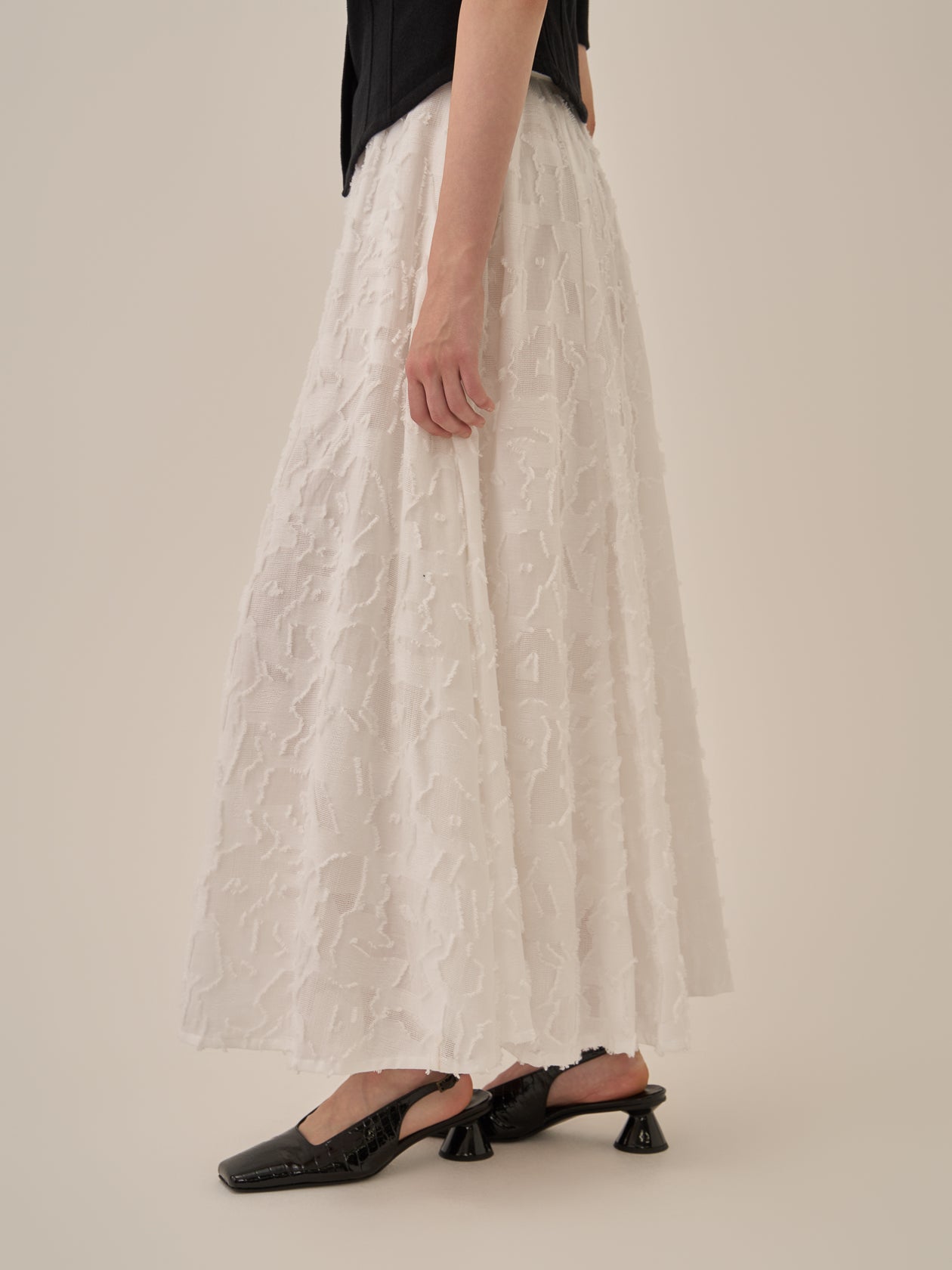 Block flower skirt WH