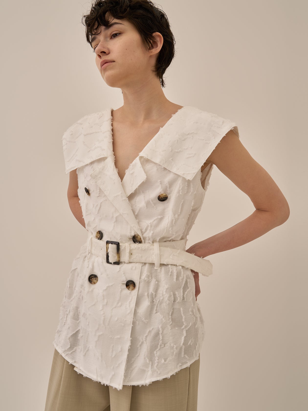 Block flower shirt WH