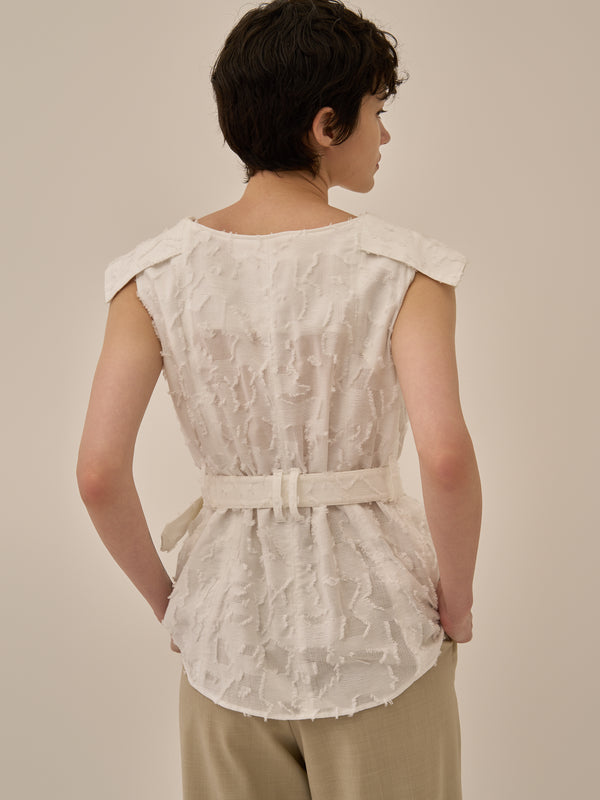 Block flower shirt WH