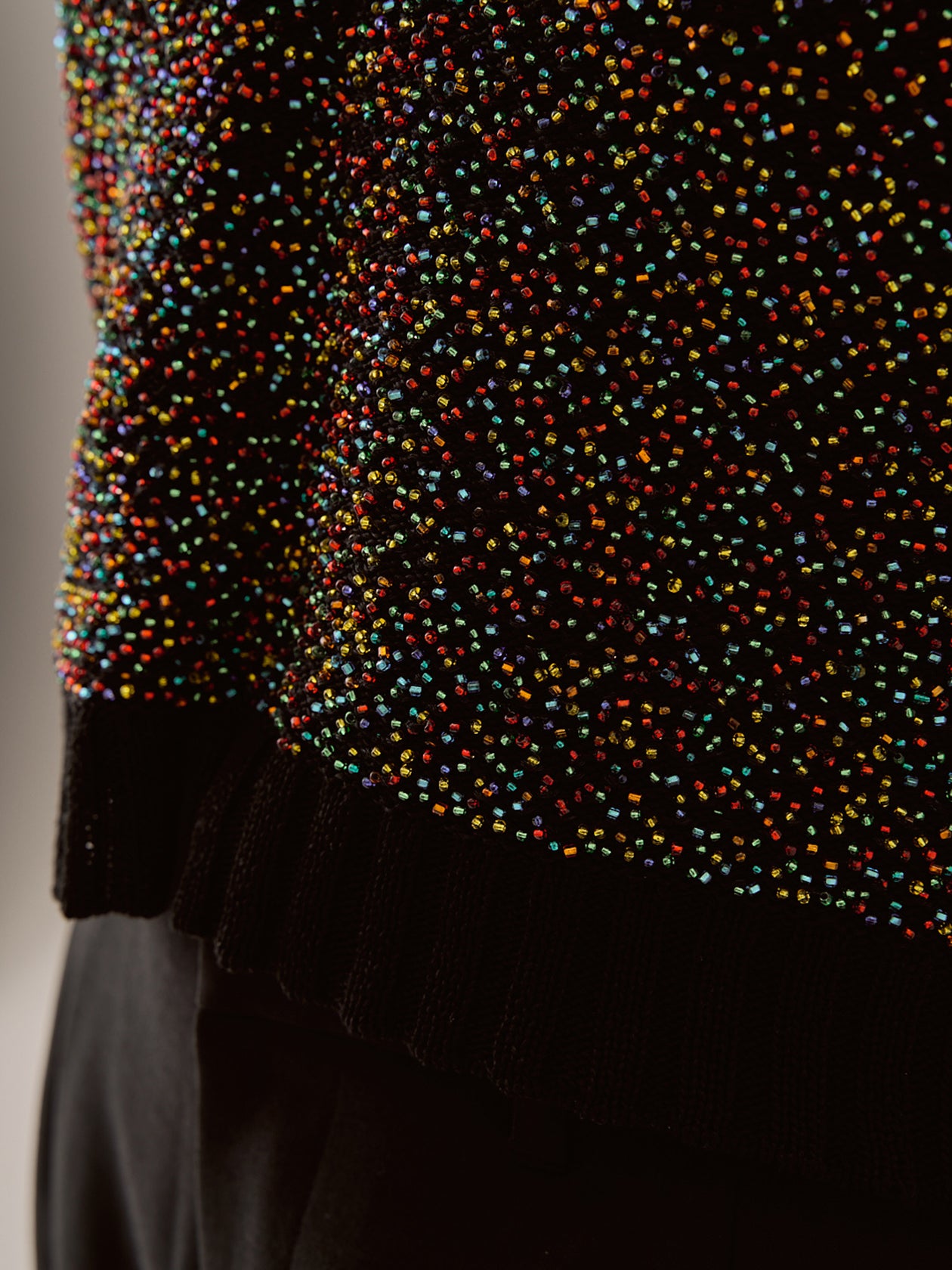 Karachi cropped glass beads handknit vest BK