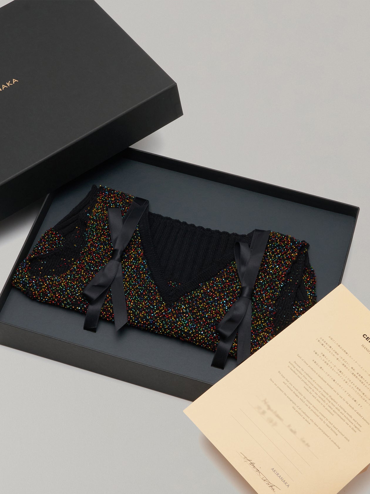 Karachi cropped glass beads handknit vest BK