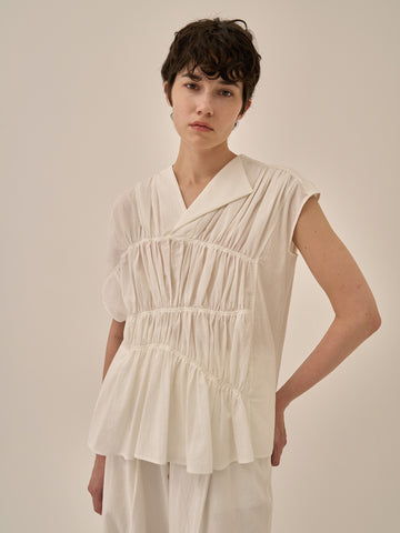 Sara gather panel pullover WH