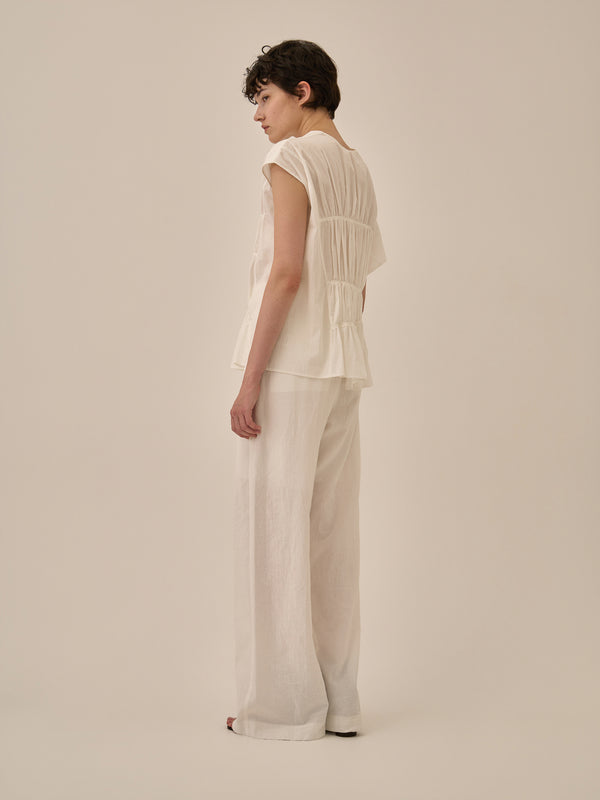 Sara gather panel pullover WH