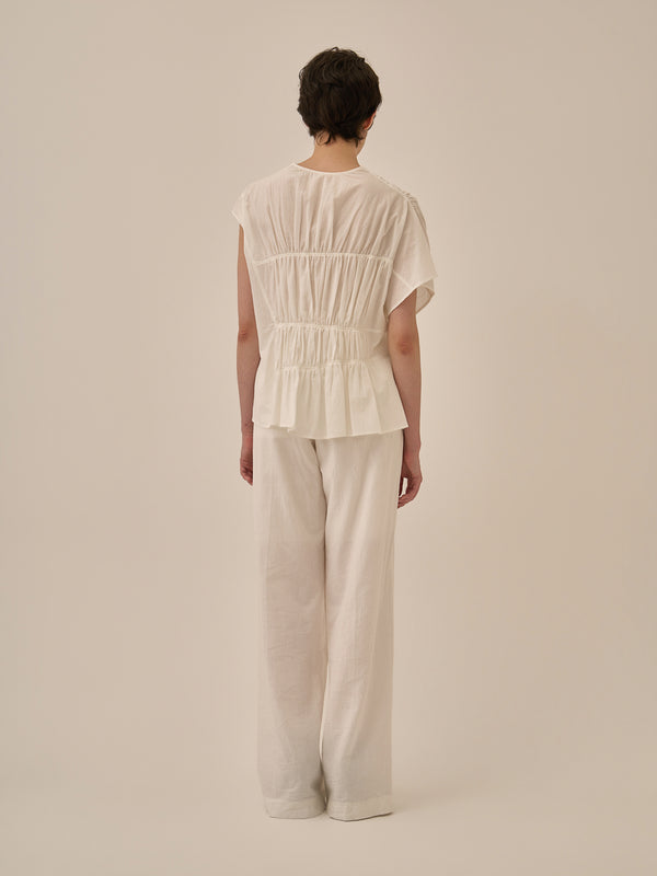 Sara gather panel pullover WH