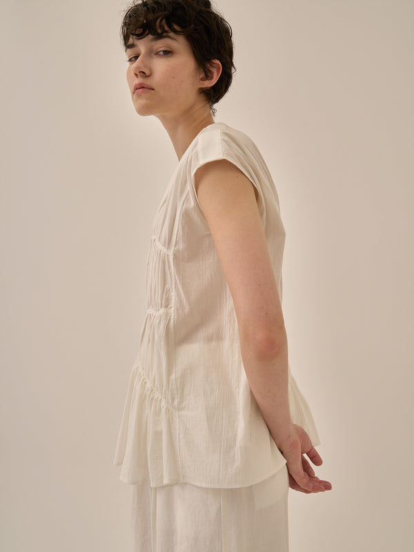 Sara gather panel pullover WH