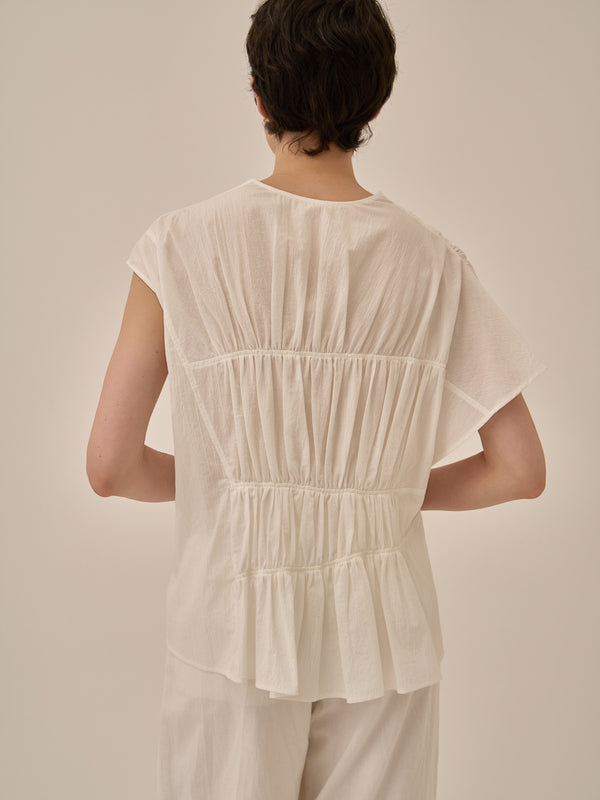 Sara gather panel pullover WH