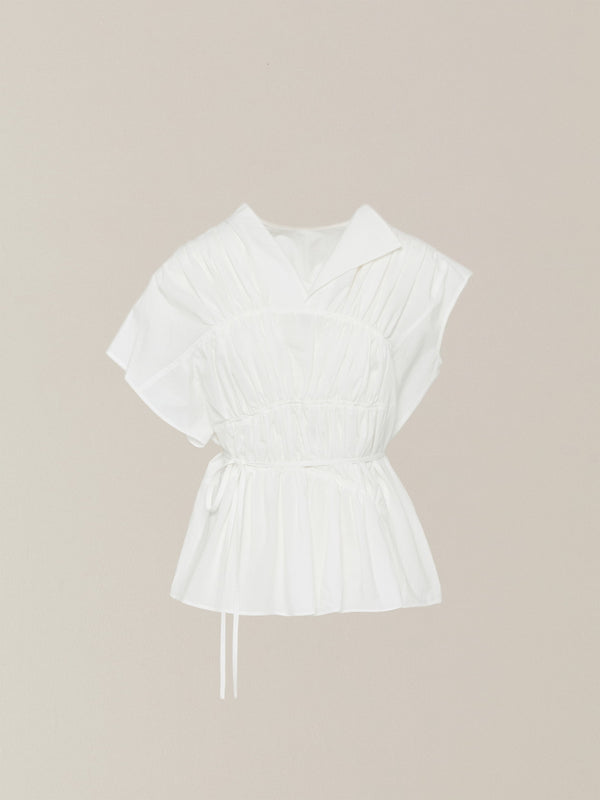 Sara gather panel pullover WH