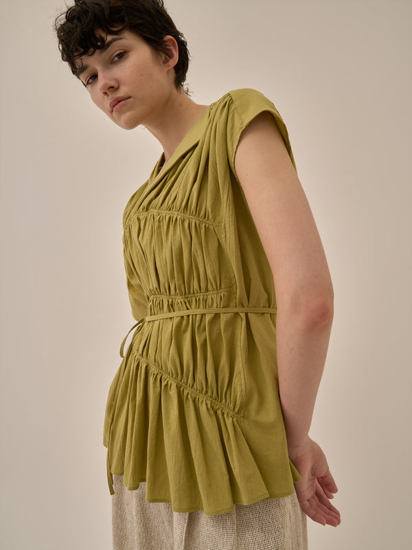 Sara gather panel pullover YE