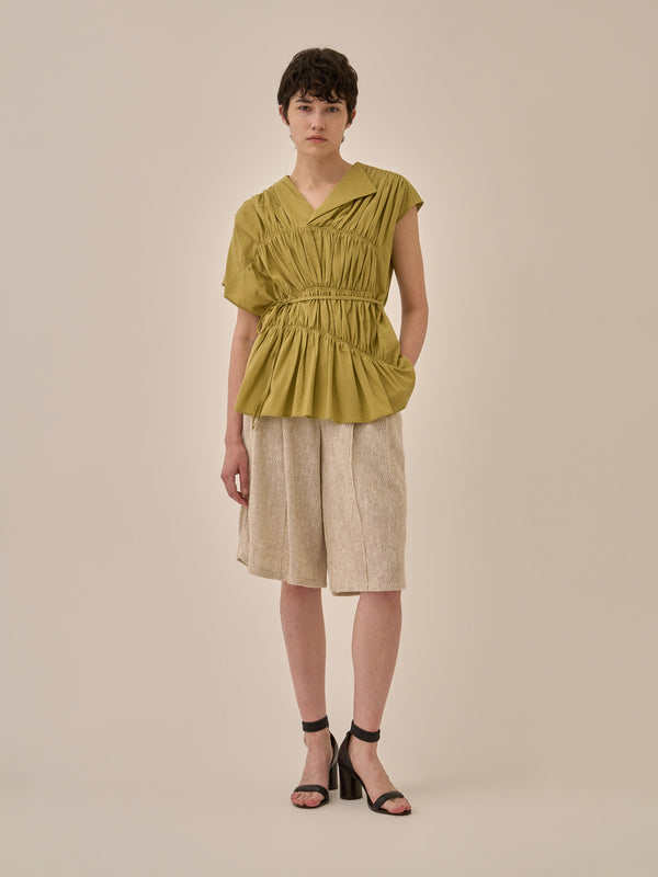 Sara gather panel pullover YE