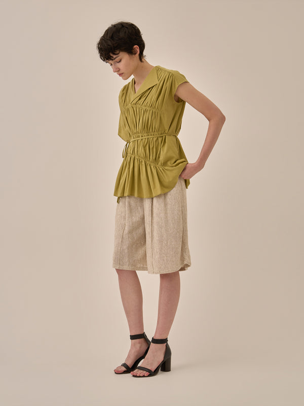 Sara gather panel pullover YE