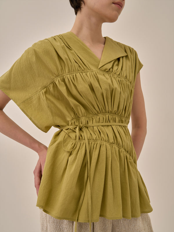 Sara gather panel pullover YE