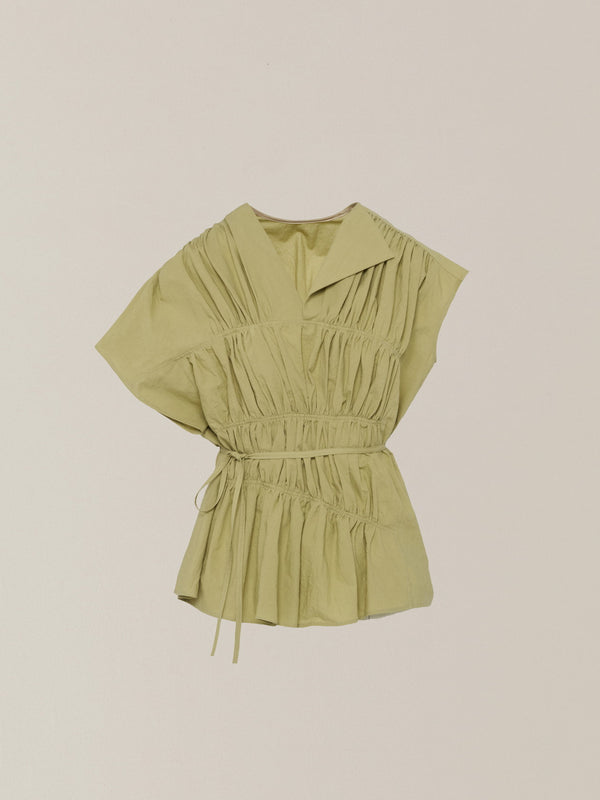 Sara gather panel pullover YE