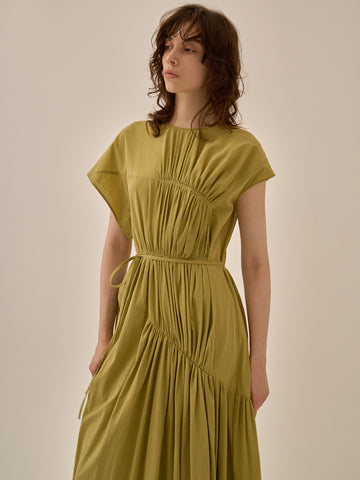 Sara gather panel dress YE