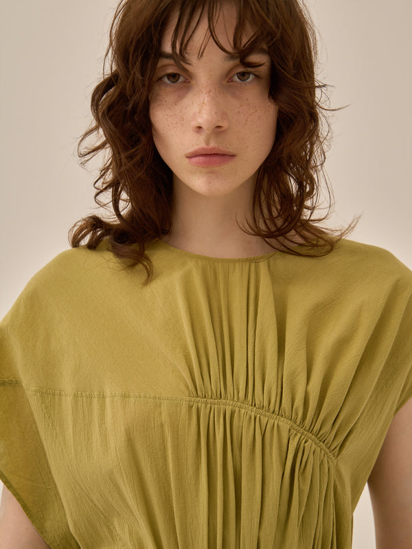 Sara gather panel dress YE