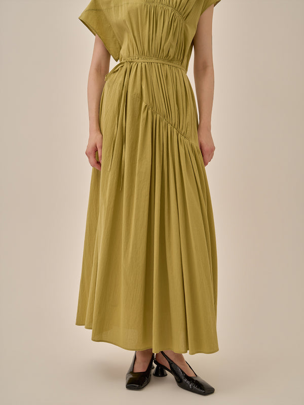 Sara gather panel dress YE