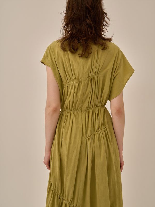 Sara gather panel dress YE