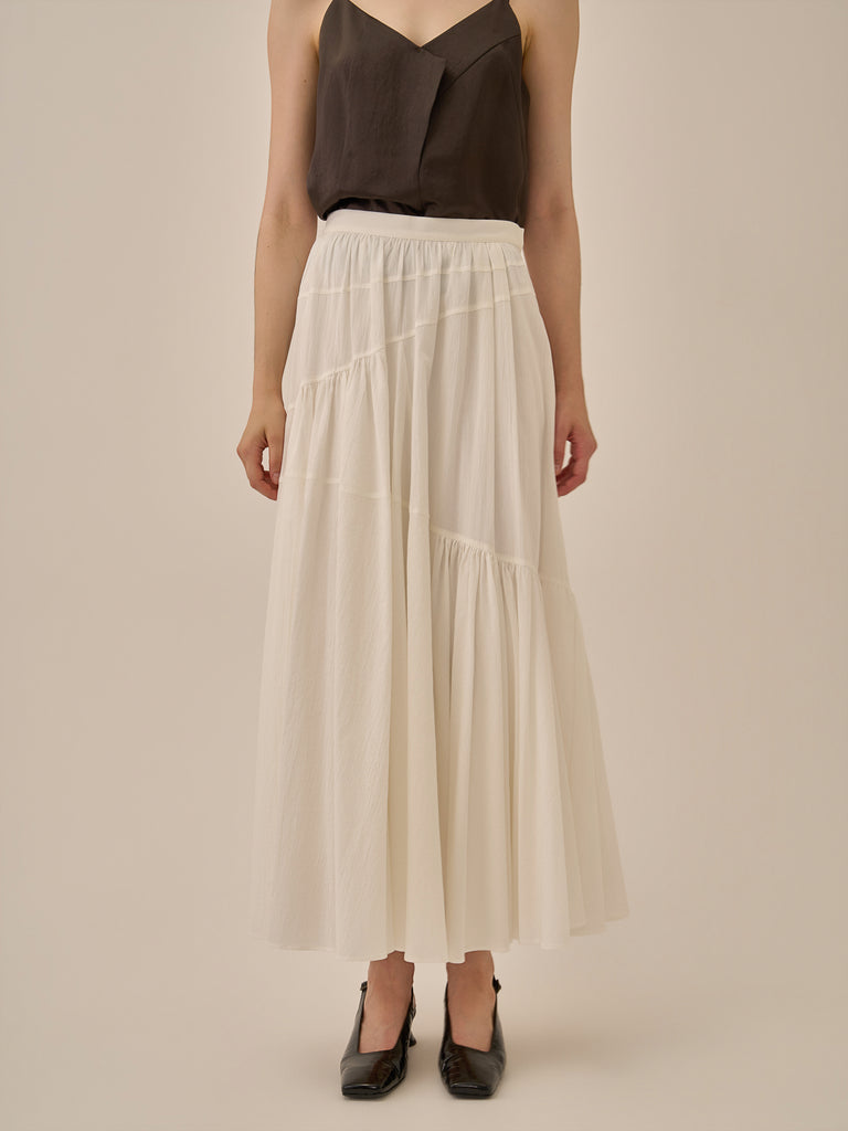 Sara gather panel skirt WH