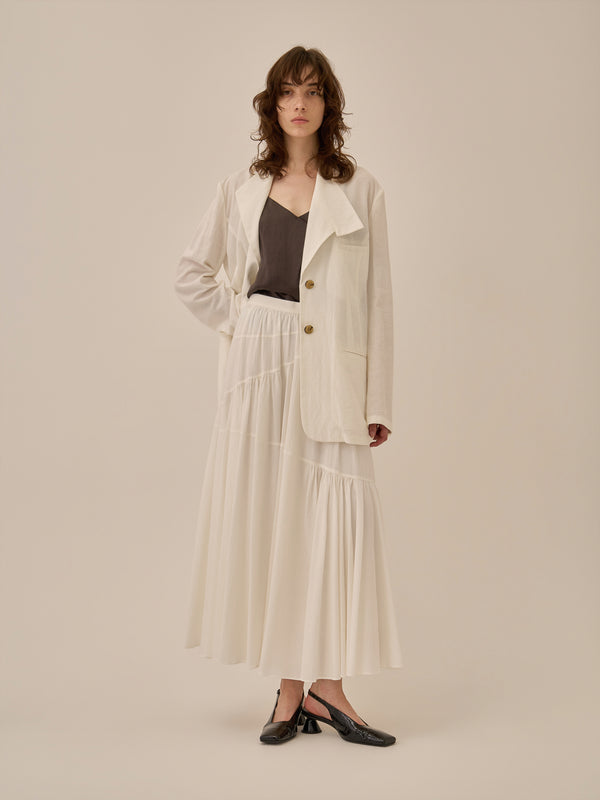 Sara gather panel skirt WH