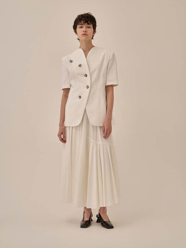 Sara gather panel skirt WH