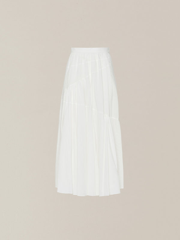 Sara gather panel skirt WH