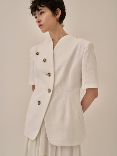 Sesilia half sleeve jacket WH | AKIRANAKA ONLINESTORE