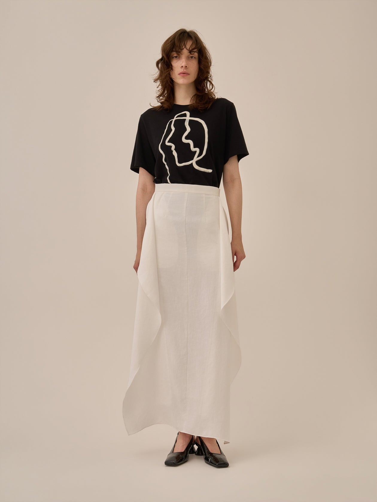 Line portrait T-shirt BK