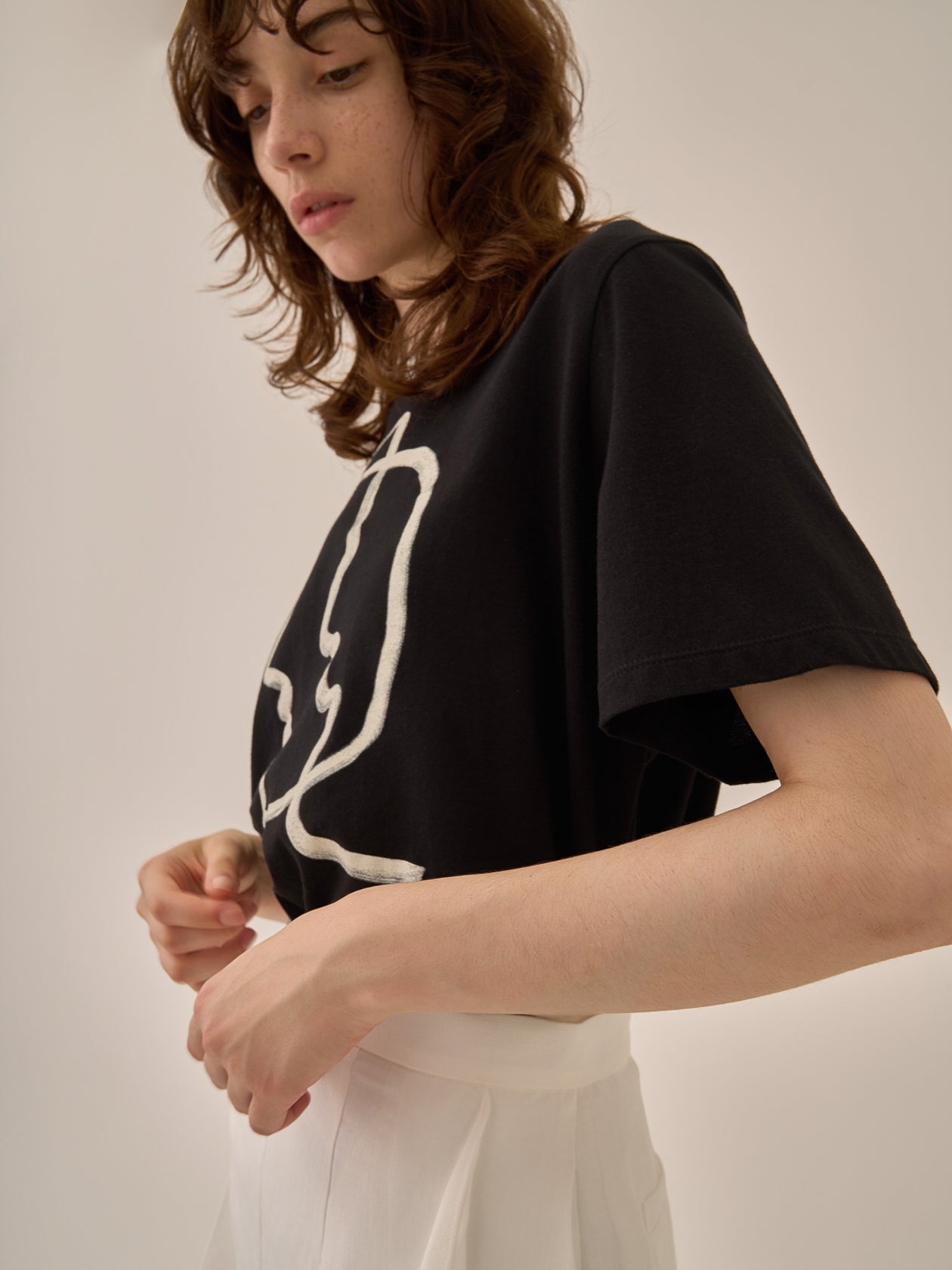 Line portrait T-shirt BK