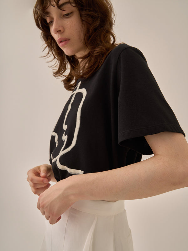 Line portrait T-shirt BK