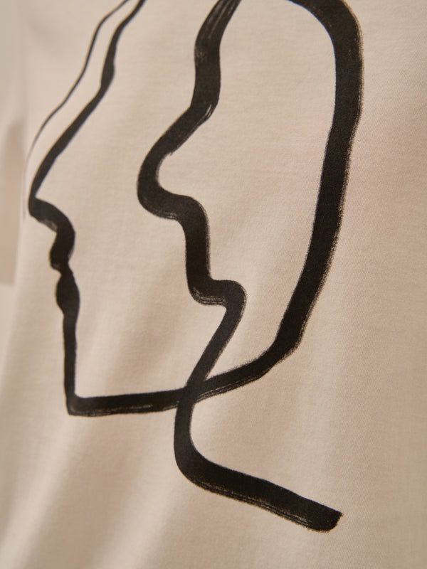 Line portrait T-shirt WH