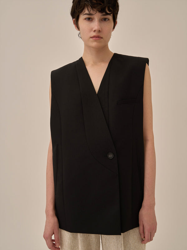 Void jacket with belt BK