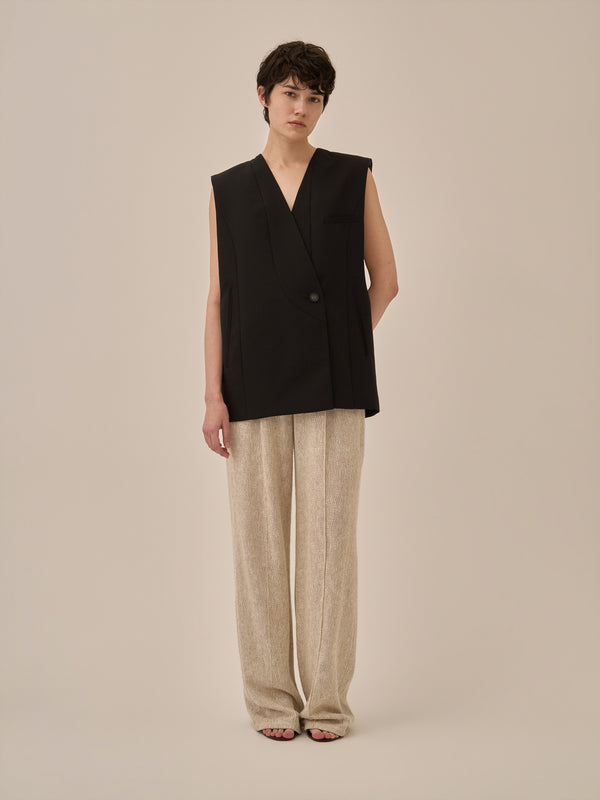 Void jacket with belt BK