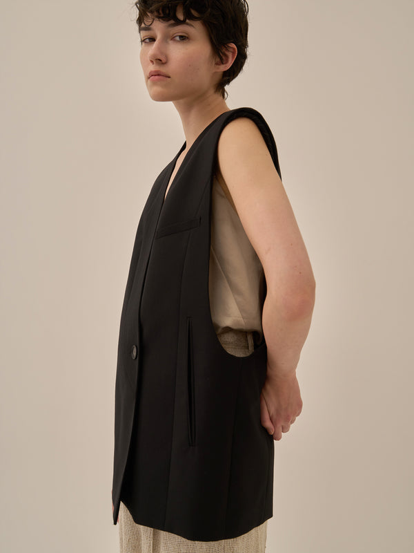 Void jacket with belt BK