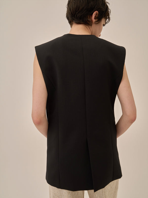 Void jacket with belt BK