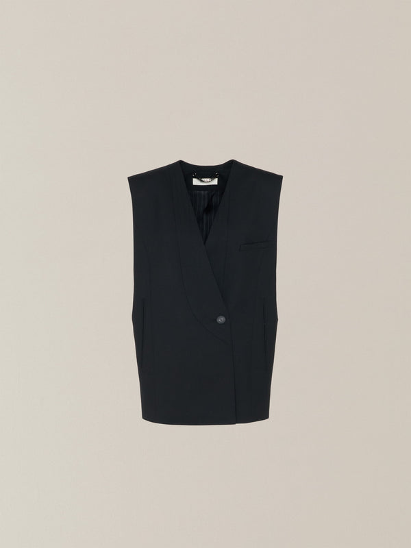 Void jacket with belt BK