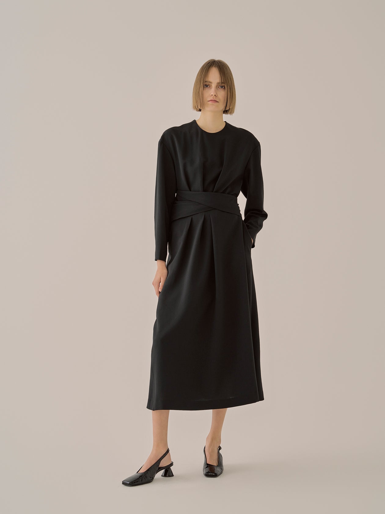 Claire wrap waist dress BK