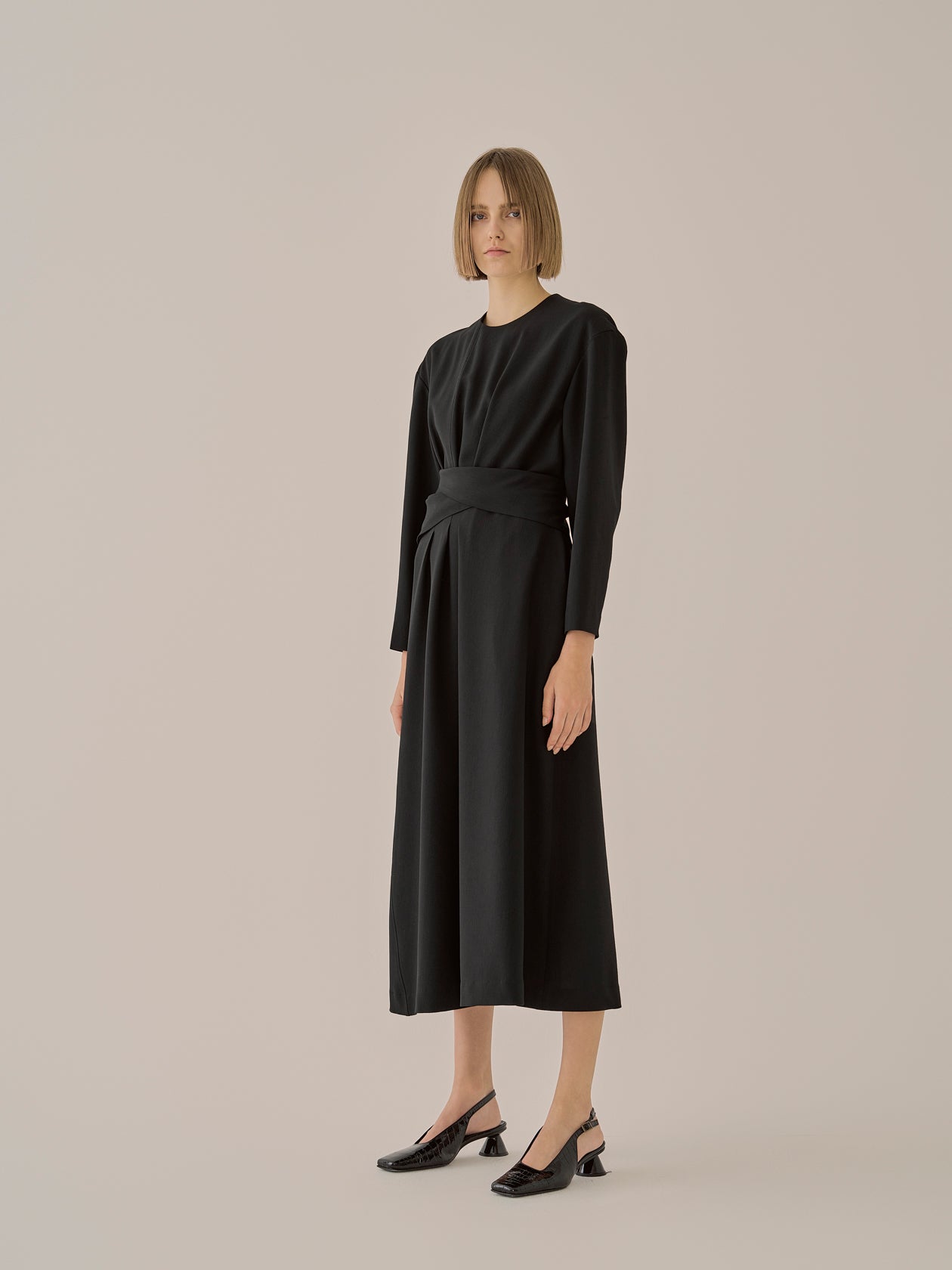 Claire wrap waist dress BK