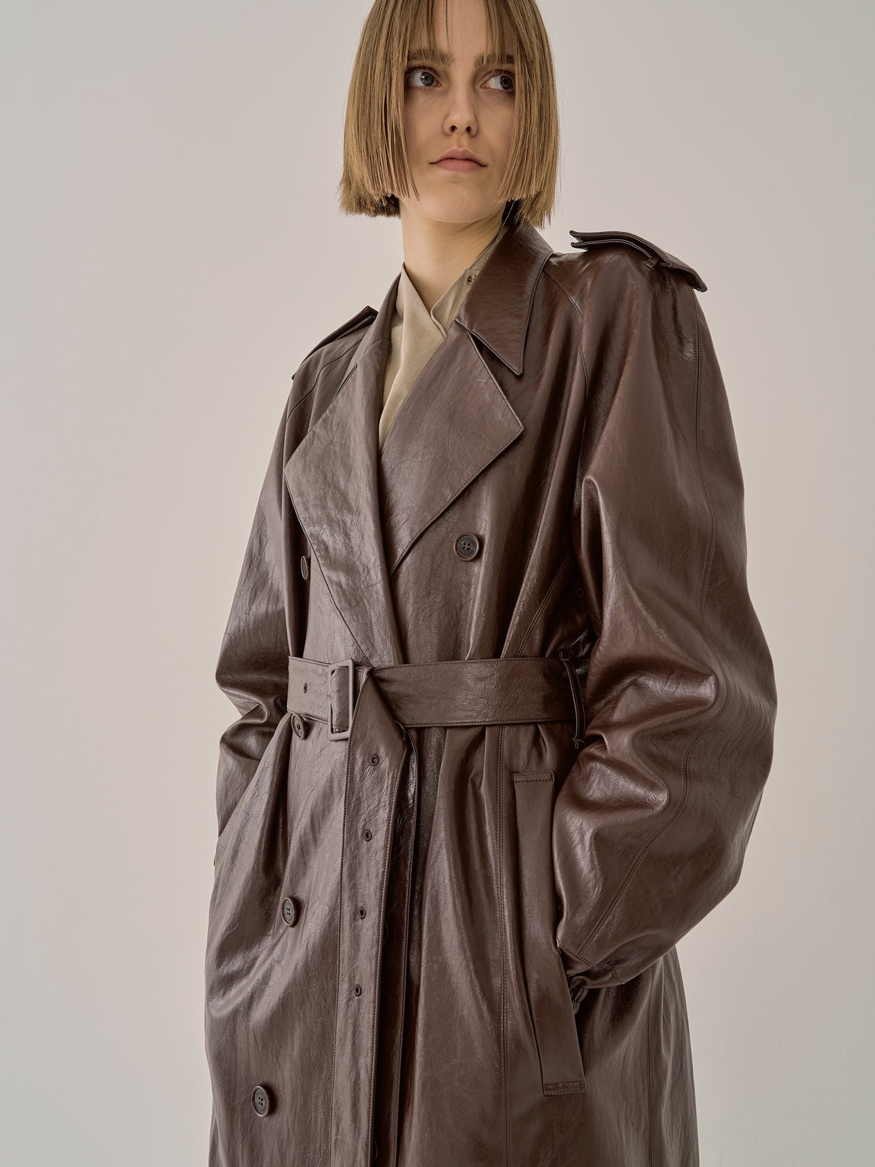 Anouck faux leather coat BR