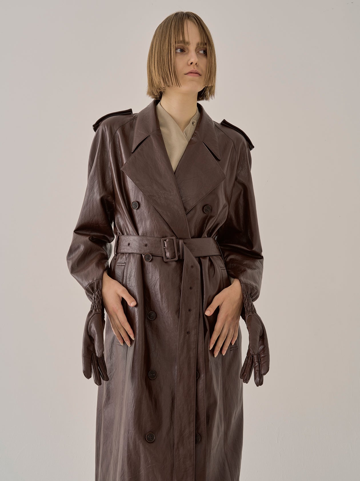 Anouck faux leather coat BR