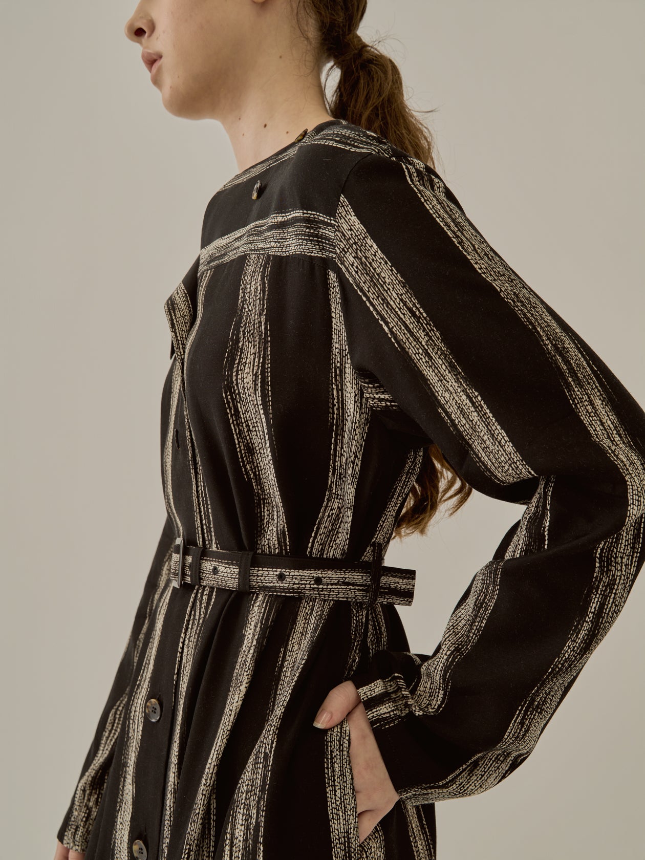 Stitch stripe dress BK