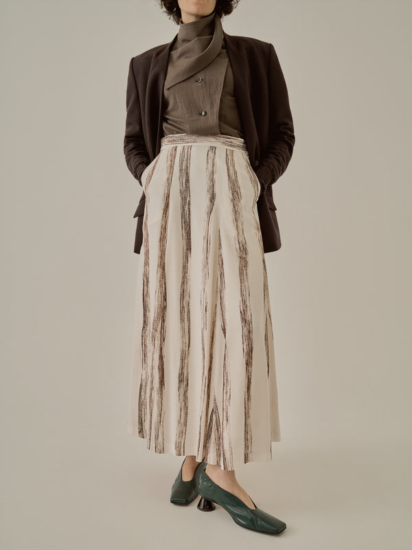 Stitch stripe flare skirt IV