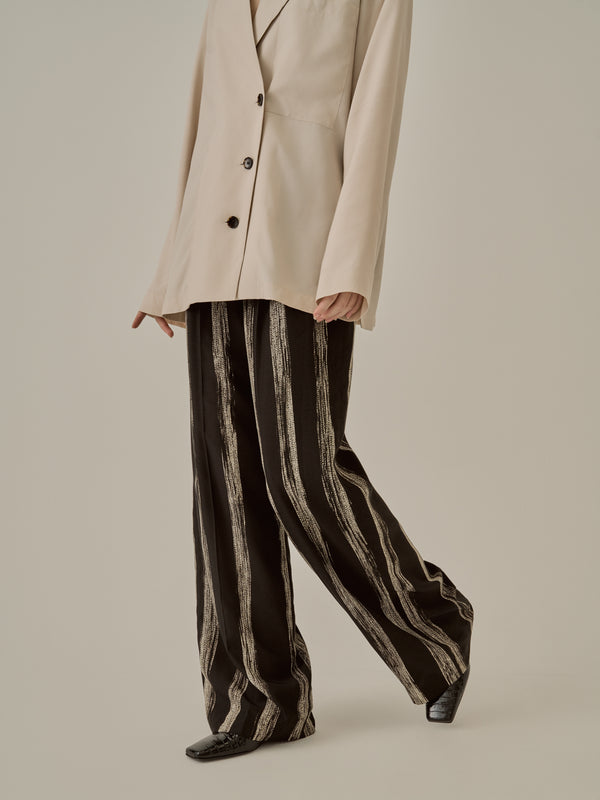 Stitch stripe pants BK
