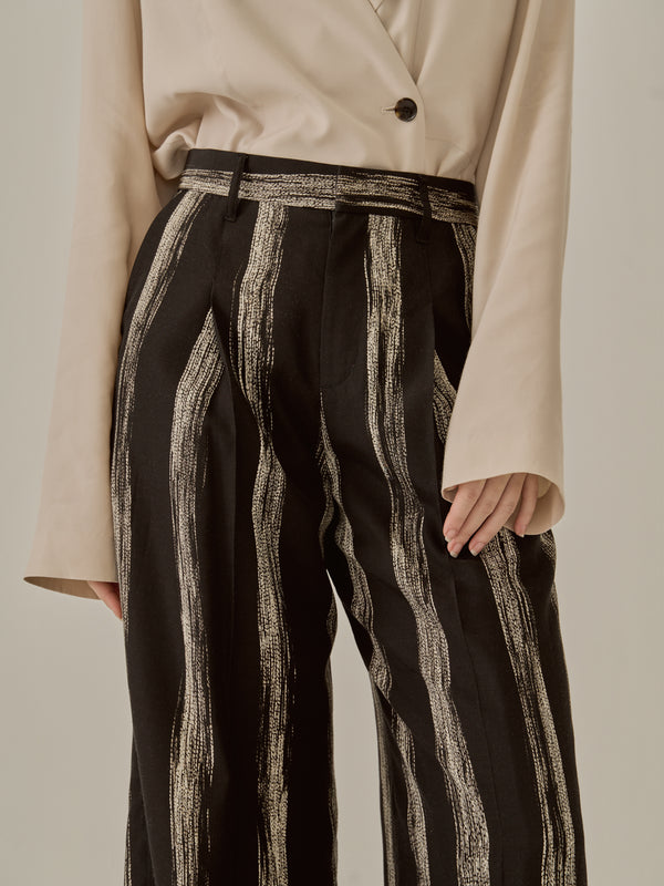 Stitch stripe pants BK