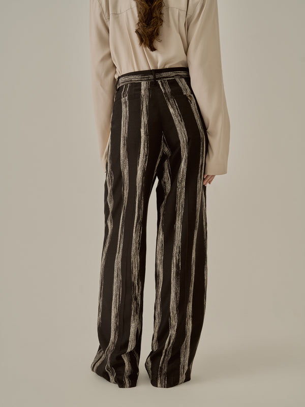 Stitch stripe pants BK