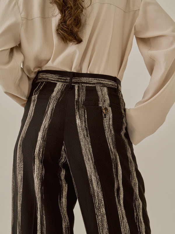 Stitch stripe pants BK