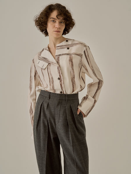 epa stripe shirt　新品未使用 ストライプ柄長袖レギュラーカラーシャツ 25234010