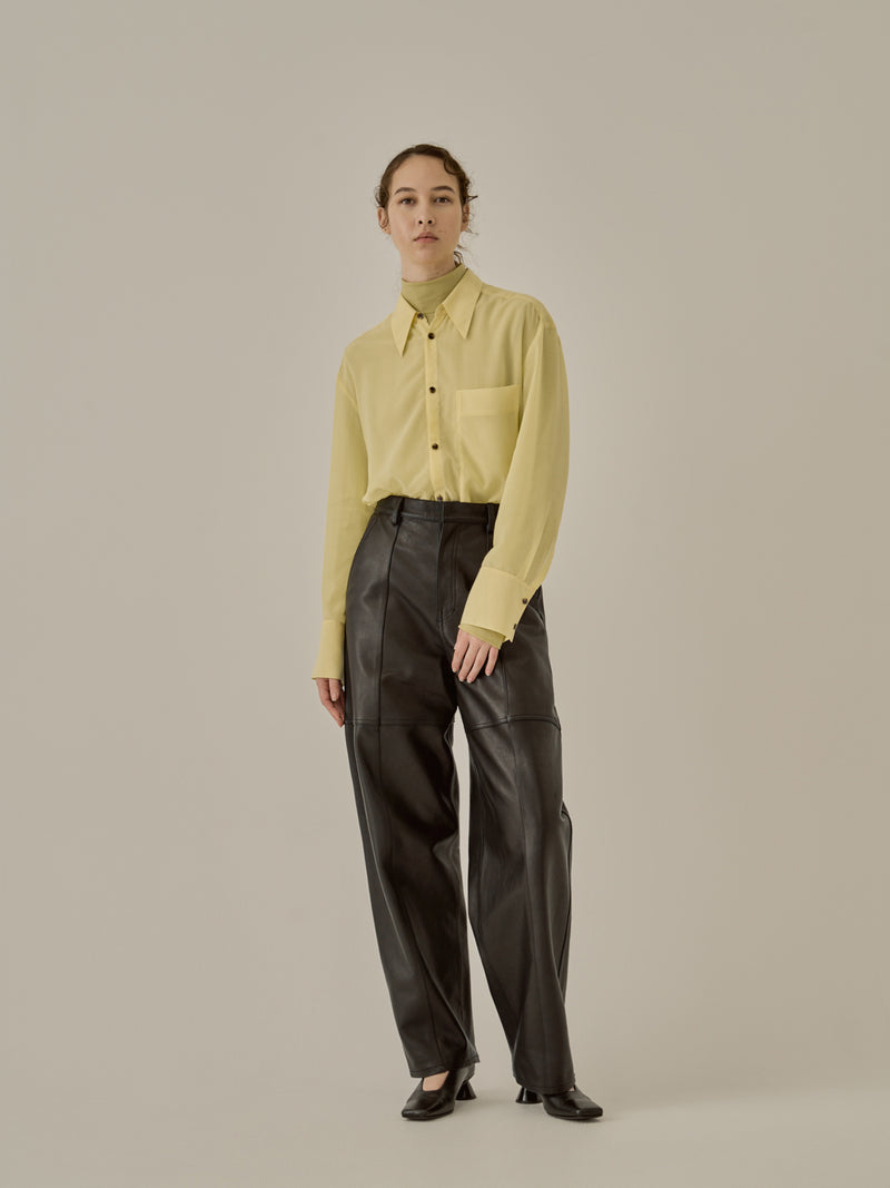 Miriam panel leather pants BK | AKIRANAKA ONLINESTORE
