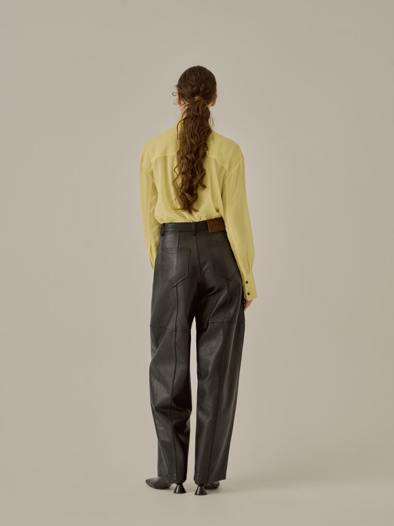 Miriam panel leather pants BK
