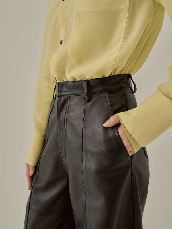 Miriam panel leather pants BK